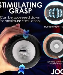 Hand holding a stimulating grasp product with a soft and stretchy TPE material.