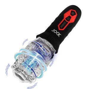 High-tech male pleasure device with dynamic features