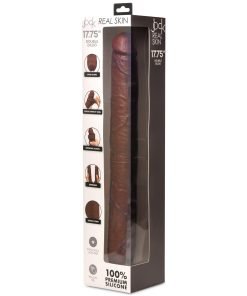Packaging of a 17.75-inch double dildo made from premium silicone