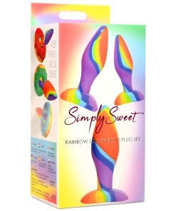 SimplySweet Rainbow Silicone Butt Plug Set packaging