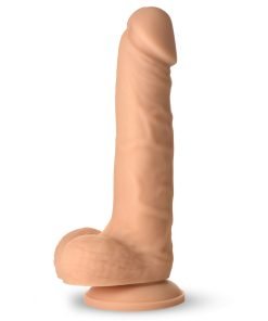 Realistic silicone dildo with suction base