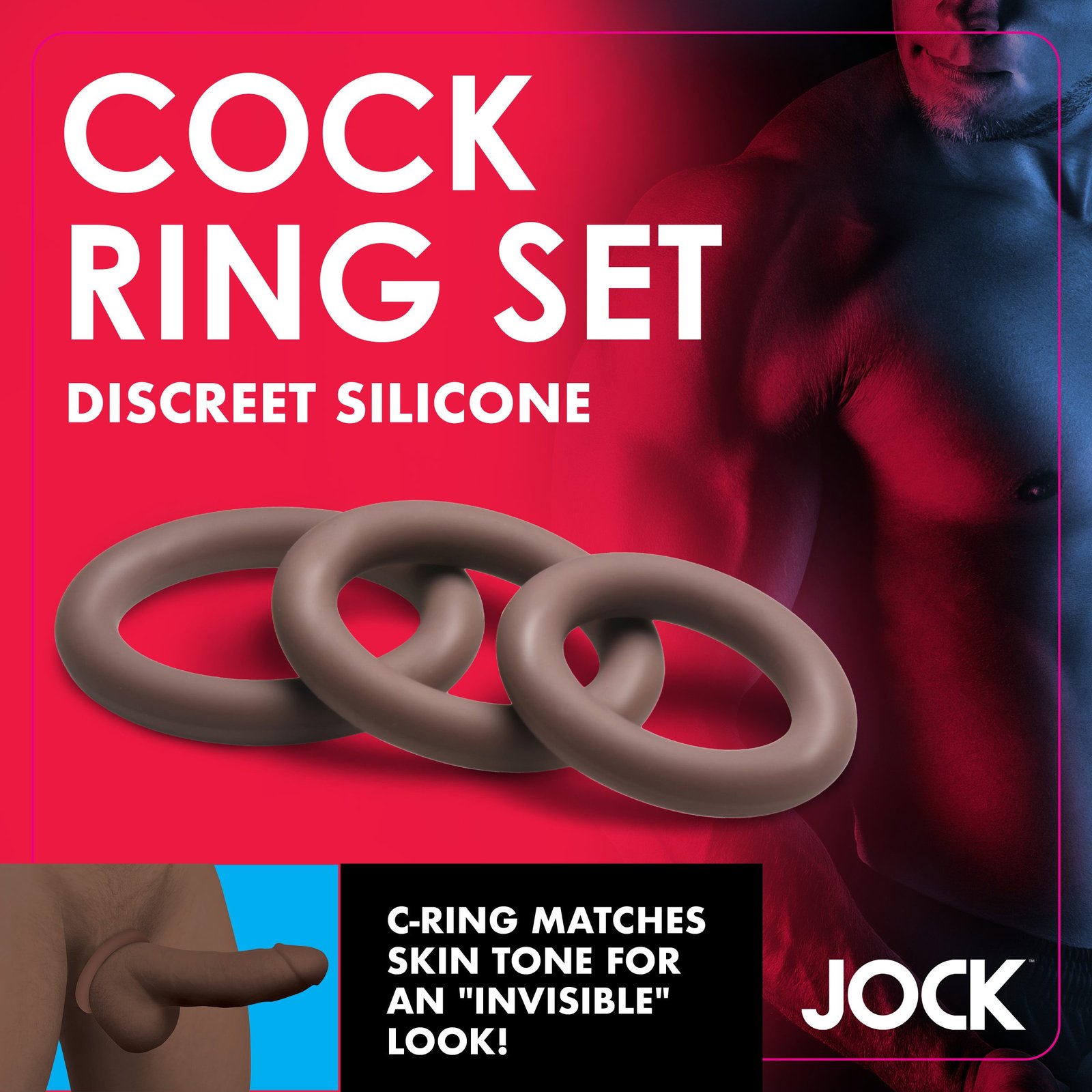 Discreet silicone cock ring set for enhanced pleasure