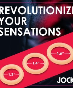Promotional image for JOCK products featuring sensation rings in different sizes.