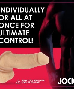 A muscular male torso with a unique wearable device for comfort and control.