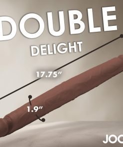 Double-ended adult toy measuring 17.75 inches in length and 1.9 inches in diameter.