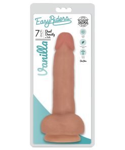 Easy Riders 7 Inch Dual Density Dildo With Balls - Flesh - Image 2