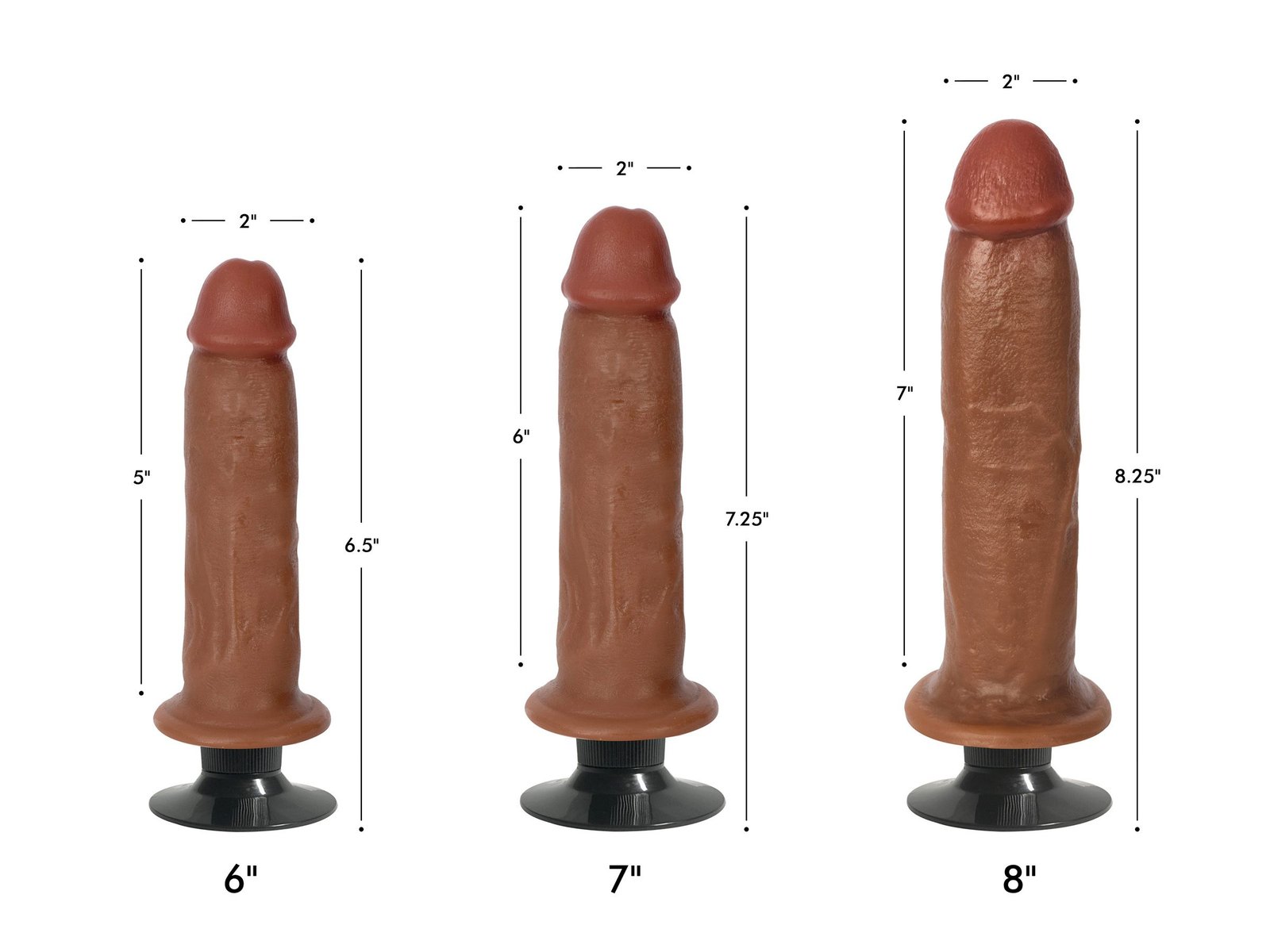 Jock Dark Bareskin Vibrating Dildo - 7 Inch - Image 2