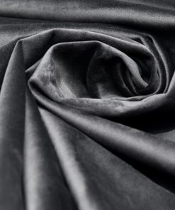 Close-up of luxurious dark gray fabric in a spiral pattern