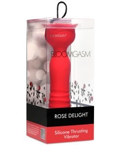 Rose Delight Silicone Thruster Vibrator in packaging