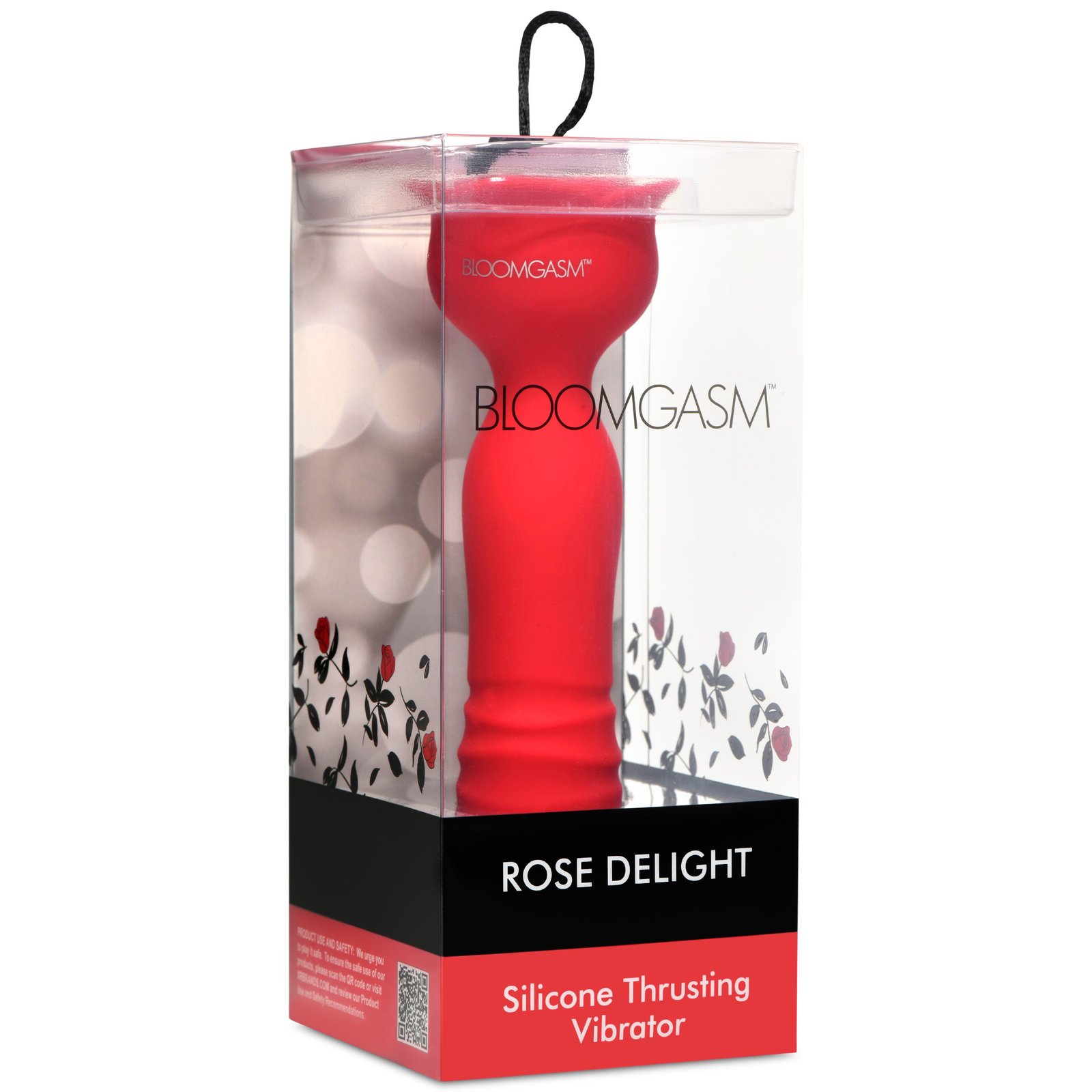 Rose Delight Silicone Thruster Vibrator in packaging