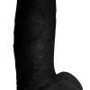 Realistic black dildo with a suction base