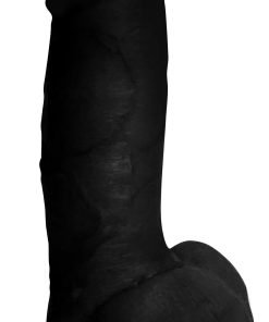 Realistic black dildo with a suction base