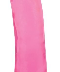 Pink silicone dildo with a suction base