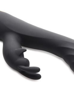 Black silicone vibrator with ergonomic design