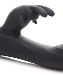 Stylish black silicone vibrator with unique design