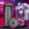 Stylized illustration featuring a wolf character and a unique product design