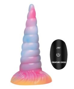 Colorful unicorn horn-shaped toy with remote control