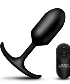 Black vibrating anal plug with remote control
