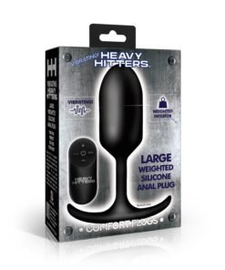 Large vibrating silicone anal plug in packaging