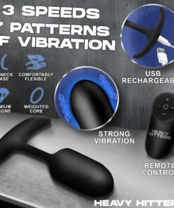 Black silicone vibrating device with remote control