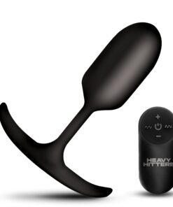 Black silicone anal plug with remote control