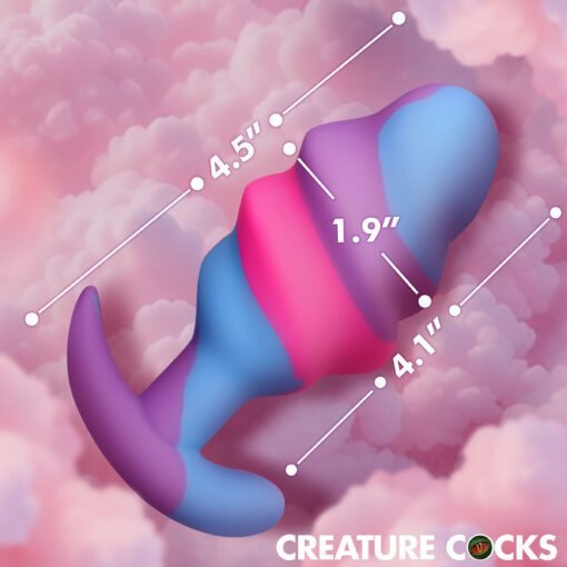 Colorful and unique silicone toy with measurement indicators in a cloud background