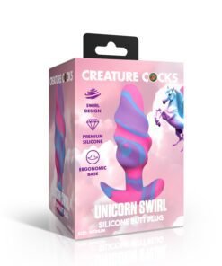 Colorful Unicorn Swirl Silicone Butt Plug packaging