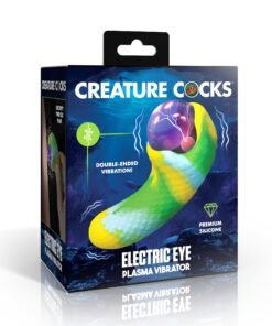 Colorful packaging of the Electric Eye Plasma Vibrator featuring double-ended vibration