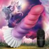 A whimsical fantasy scene featuring a unicorn and a colorful toy