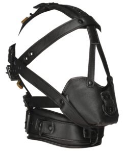 Black leather harness with adjustable straps