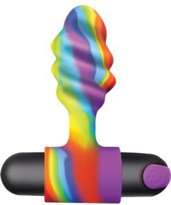 Colorful silicone vibrator with ridged design