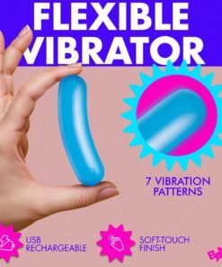Flexible vibrator in hand showcasing its design and features