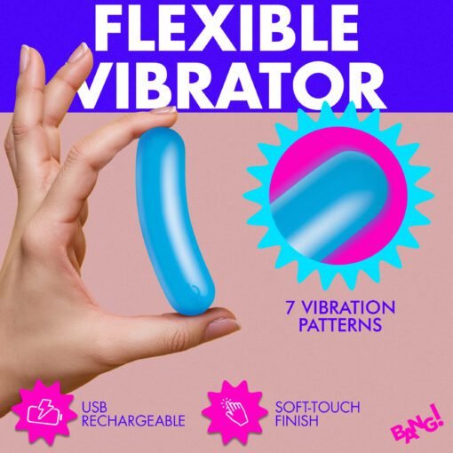 Flexible vibrator in hand showcasing its design and features