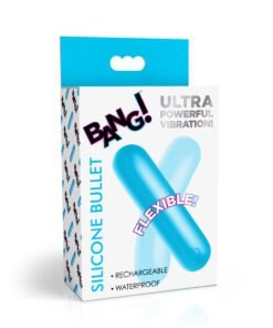 Blue silicone bullet vibrator packaging
