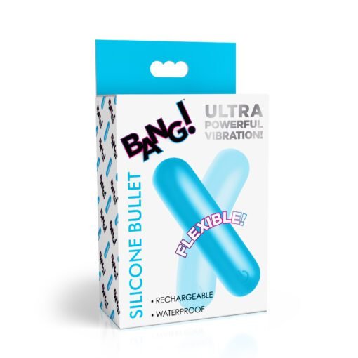 Blue silicone bullet vibrator packaging