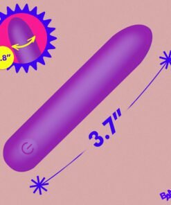 Purple vibrator with dimensions 3.7 inches