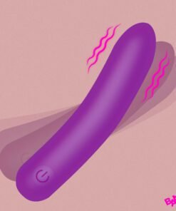 Illustration of a purple vibrator on a pink background
