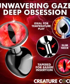 Unique butt plug with a vibrant eye design for temperature play