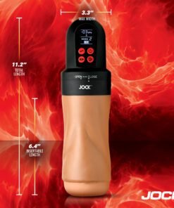 JOCK male masturbation device with dimensions displayed
