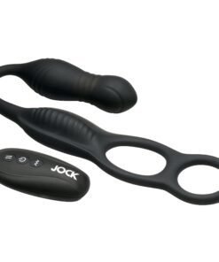 Black silicone vibrating toy with remote control
