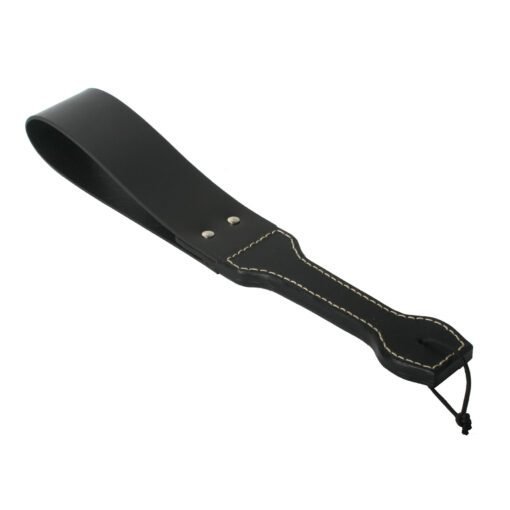 Black leather strap with stitching detail