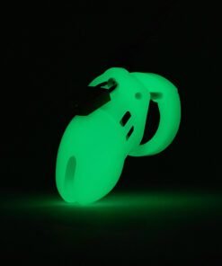 Glowing green lock in a dark setting