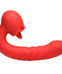 Red silicone adult toy with a unique design