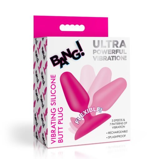Flexible Vibrating Silicone Butt Plug - Pink - Image 6