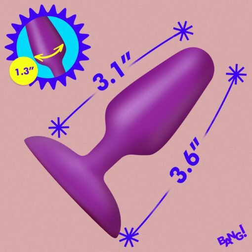 Flexible Vibrating Silicone Butt Plug - Purple - Image 4