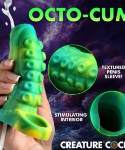 Colorful octopus-themed penis sleeve designed for stimulation.