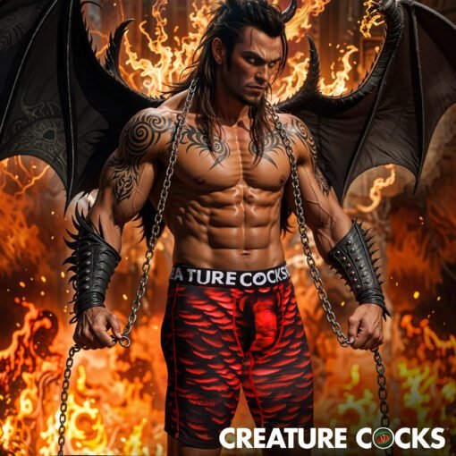 Creature Wear Horny Devil Demon Boxer Shorts - Medium - Image 2