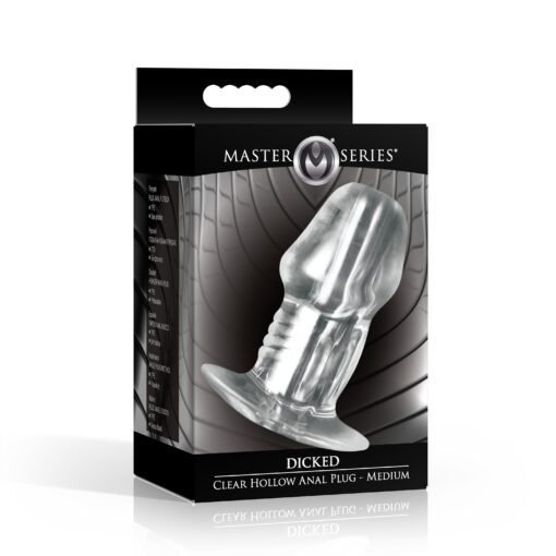 Dicked Clear Hollow Anal Plug - Medium - Image 8