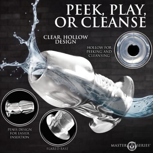 Dicked Clear Hollow Anal Plug - X-Large - Image 3