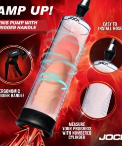 JOCK penis pump with ergonomic trigger handle and easy-to-install hose